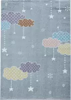 Vrolijk kinderkamer vloerkleed Lucky - Clouds - grijs - 160x230 cm