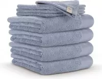 Walra badgoedset - 4x handdoek 60x110 cm + 4x washand 16x21 cm - Blauw
