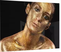 Gouden man met Glitters - Foto op Plexiglas - 90 x 60 cm