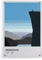 Walljar - Preikestolen Norway - Muurdecoratie - Plexiglas schilderij