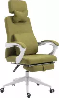 Bureaustoel - Bureaustoelen voor volwassenen - Hoofdkussen - Voetensteun - Verstelbaar - Stof - Groen - 62x63x137 cm