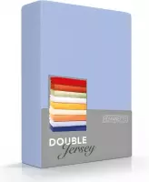 Hoogwaardige Dubbel Jersey Hoeslaken Lits-jumeaux Extra Breed Blauw | 200x210/220/230 | Zacht En Dik | Rondom Elastiek