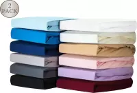 Silky Jersey - (2 stuks) Fijne Extra Zachte Hoeslakens 100% Katoen - 90x200+20 cm - Roze