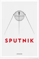 JUNIQE - Poster Sputnik 2 -13x18 /Wit