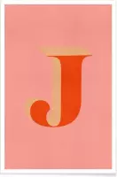 JUNIQE - Poster Red J -30x45 /Rood & Roze