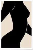 JUNIQE - Poster Silhouette II -40x60 /Grijs & Ivoor