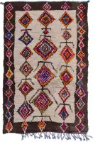 Traditioneel Azilal vloerkleed - 240 x 155 cm - handgeweven kunstwerk - Kleurrijk en uniek - 100% wol, hoogpolig tapijt