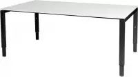 Vergadertafel Domino - 180x100 wit - zwart frame