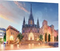 Kathedraal van het Heilig Kruis en Sint Eulalia in Barcelona - Foto op Plexiglas - 90 x 60 cm