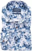 Ledub overhemd blauw bloemenprint Tailored Fit - 41
