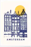 JUNIQE - Poster Amsterdam -40x60 /Blauw & Geel