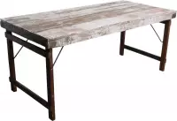 Raw Materials Eettafel - Klaptafel - Gerecycled hout - Wit - 160 cm
