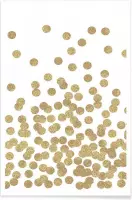 JUNIQE - Poster Gold Glitter -20x30 /Geel & Wit
