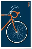 JUNIQE - Poster Icons Crescent Front -40x60 /Blauw & Oranje