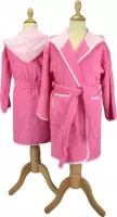 ARTG® Boyzz & Girlzz - Kinder Badjas met Capuchon - Rose met Lichtroze - Pink/Light Pink - Maat 164/176