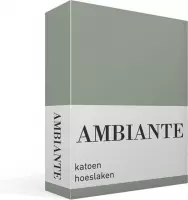 Ambiante Cotton Uni - Hoeslaken - Lits-jumeaux - 180x200 cm - Green