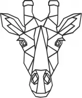 Hout-Kado - Giraf - Large - Zwart - Geometrische dieren en vormen - Hout - Lasergesneden- Wanddecoratie