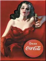 Drink Coca Cola.  Metalen wandbord 30 x 40 cm.