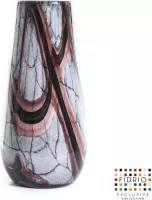 Design vaas Gloriosa - Fidrio ONYX FLAME - glas, mondgeblazen bloemenvaas - hoogte 22 cm