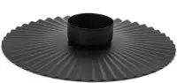 Waxinehouder metaal | zwart | 15,6x15,6x2 cm - black vintage - 15,6x156x2