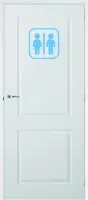 Deursticker WC - Lichtblauw - 30 x 30 cm - toilet raam en deur stickers - toilet