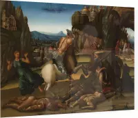 Sint Joris en de draak, Luca Signorelli - Foto op Plexiglas - 90 x 60 cm