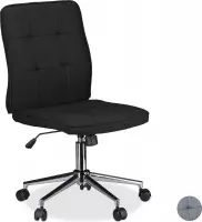 Relaxdays bureaustoel grijs - directiestoel hoogte verstelbaar computerstoel ergonomisch - zwart