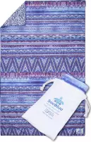 SooBluu - Sneldrogende Handdoek - De duurzame microvezel strandlaken van gerecycled plastic - licht, compact en dun badlaken strandhanddoek reishanddoek - 100x160 - blauw