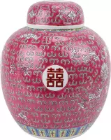 Fine Asianliving Chinese Gemberpot Rood Handgeschilderd Double Happiness D21xH25cm