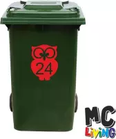 Kliko Sticker / Vuilnisbak Sticker - Nummer 24 - 17 x 22 - Rood