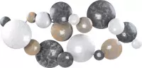 Wanddeco metaal cirkels in aardetinten 45 x 98cm