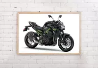 Poster Kawasaki Z900 - Zwart Groen - motorfiets - moter - 91.5 x 61 xm