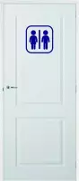 Deursticker WC - Donkerblauw - 20 x 20 cm - toilet raam en deur stickers - toilet