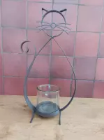 Poesvormige Kaarsenhouder met glas