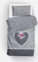 Essara Dekbedovertrek You're Beautiful Antraciet 155 x 220 cm + 1 Kussensloop