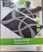 Badmat set 2 Delig - Zwart 50x80 / 50x40CM