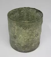 Waxinelichtjeshouder van glas, koperkleur 8 x 8 cm Ø
