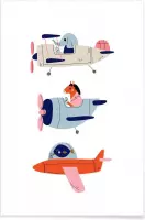 JUNIQE - Poster Aeroplane Race II -20x30 /Kleurrijk