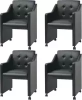 Eetkamerstoelen 4 st kunstleer zwart