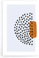 Walljar - Half Orange Circle - Muurdecoratie - Poster