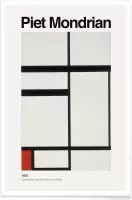 JUNIQE - Poster Mondrian - Composition with Red, Black and White