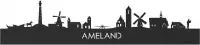 Skyline Ameland Zwart hout - 80 cm - Woondecoratie design - Wanddecoratie - WoodWideCities