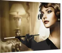 Vintage Glamour Dame - Foto op Plexiglas - 40 x 30 cm