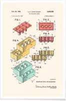 JUNIQE - Poster Legoblokje - Patentopdruk - Kleur -20x30 /Kleurrijk