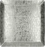 Vierkant dienblad van het merk Pomax in zilverkleurig aluminium - 27x27 cm