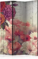 Kamerscherm - Scheidingswand - Vouwscherm - Vintage Flowers [Room Dividers] 135x172 - Artgeist Vouwscherm