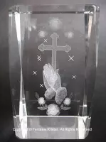 Laserblok 3D "Handen met kruis"