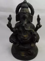 Ganesha op lotusbloem Brons