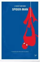 JUNIQE - Poster Spiderman -40x60 /Blauw & Rood
