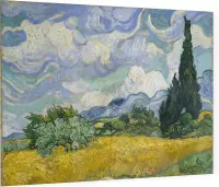 Korenveld met cipressen, Vincent van Gogh - Foto op Plexiglas - 40 x 30 cm
